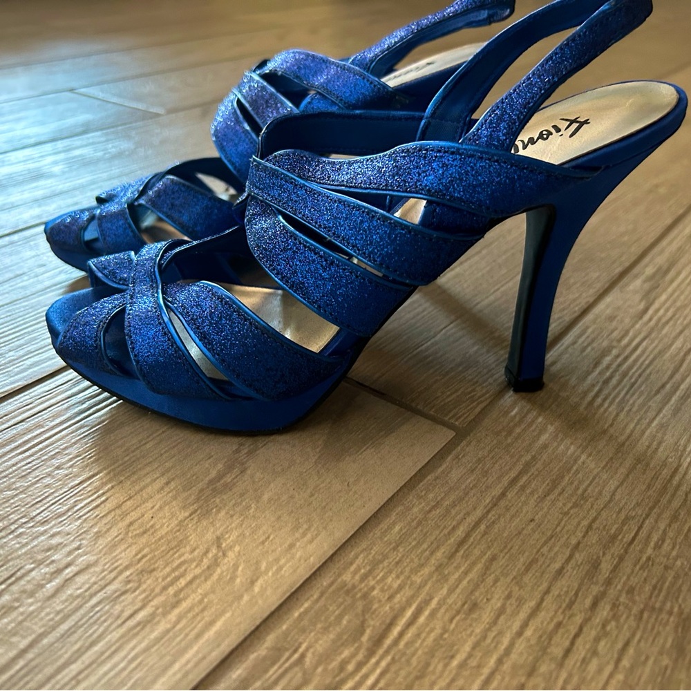Blue Glitter Heels
